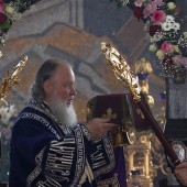 ПЕРВОЕ БОГОСЛУЖЕНИЕ ПАТРИАРХА КИРИЛЛА В ХРАМЕ ПРИ МГУ